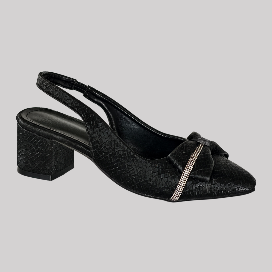 Sparkle Black Bow Heels