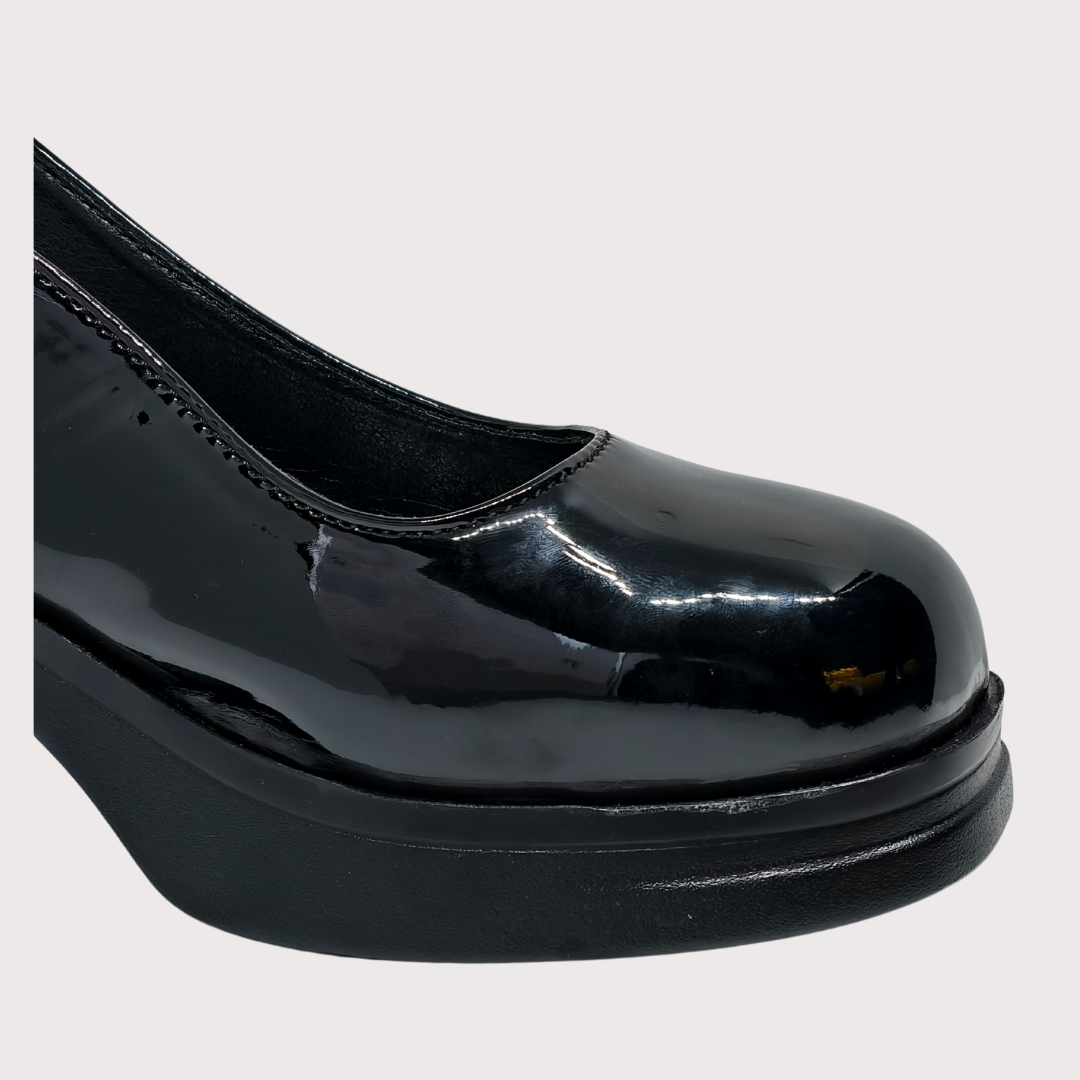 Black Block-Heeled Sandal