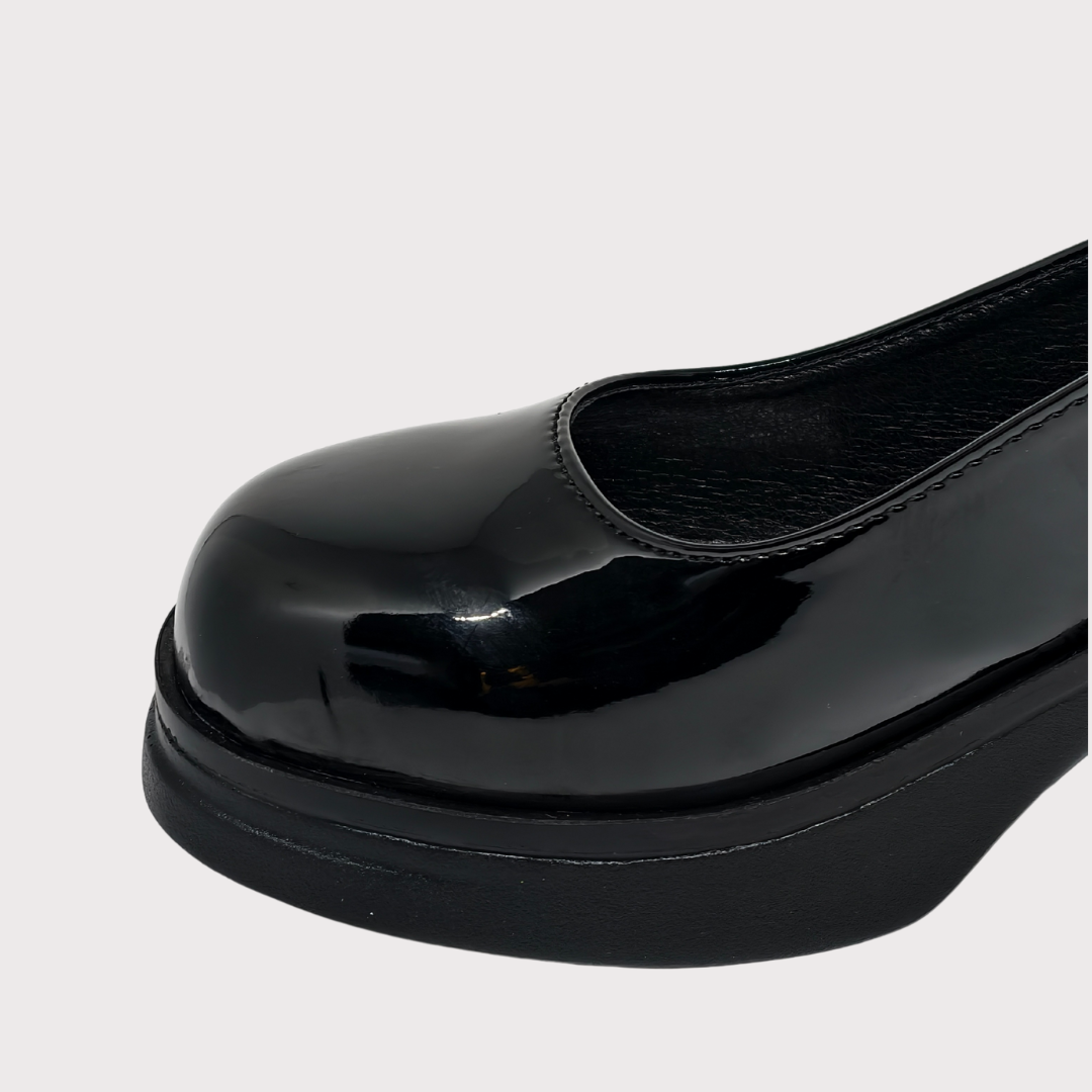 Black Block-Heeled Sandal