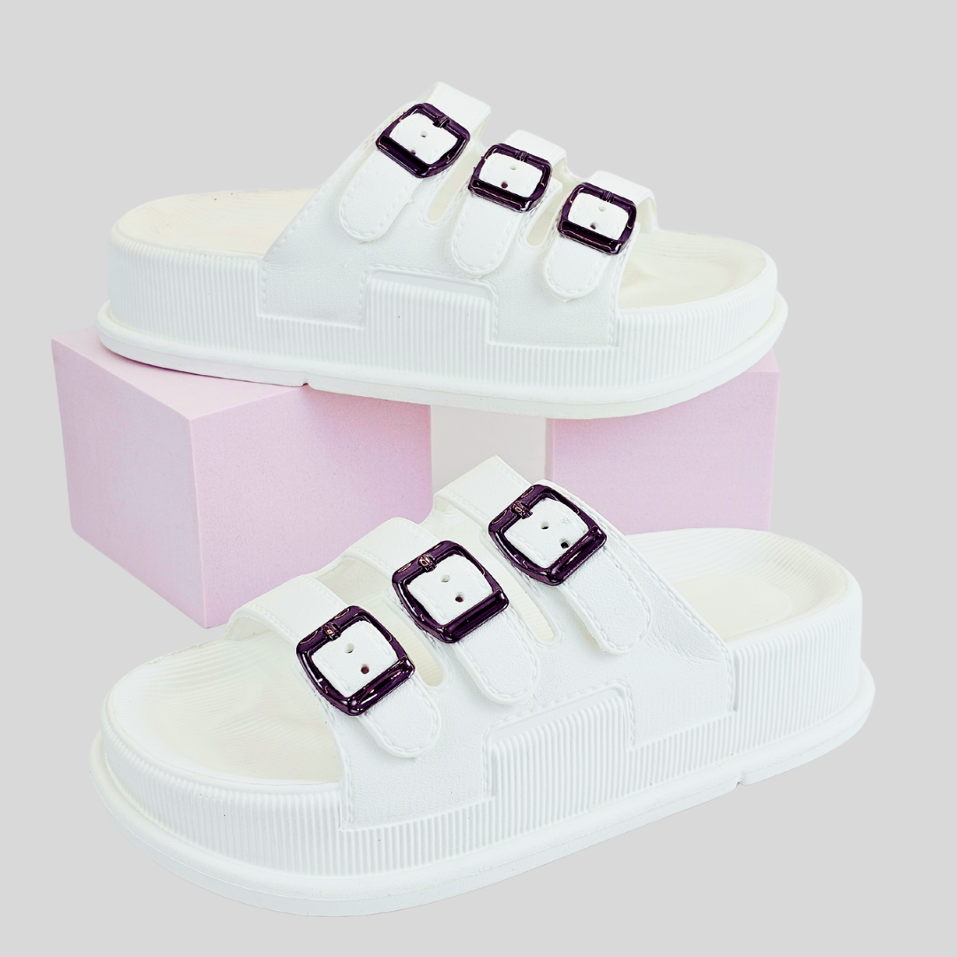 Triple Buckle Slippers