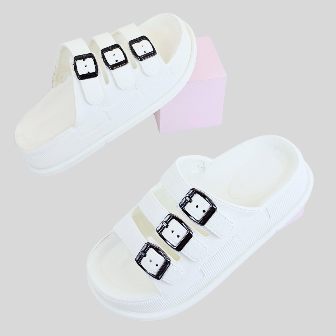 Triple Buckle Slippers