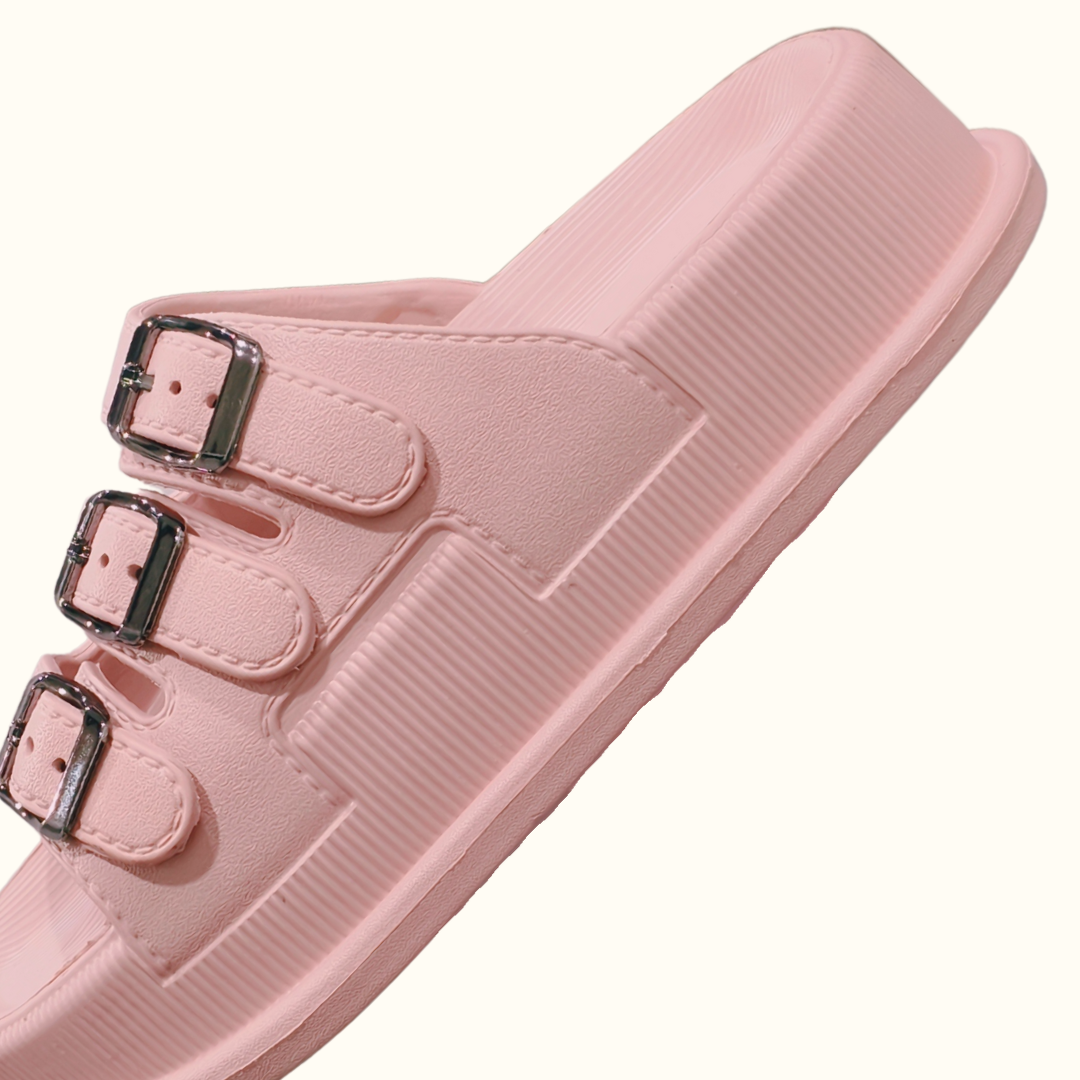 Triple Buckle Slippers