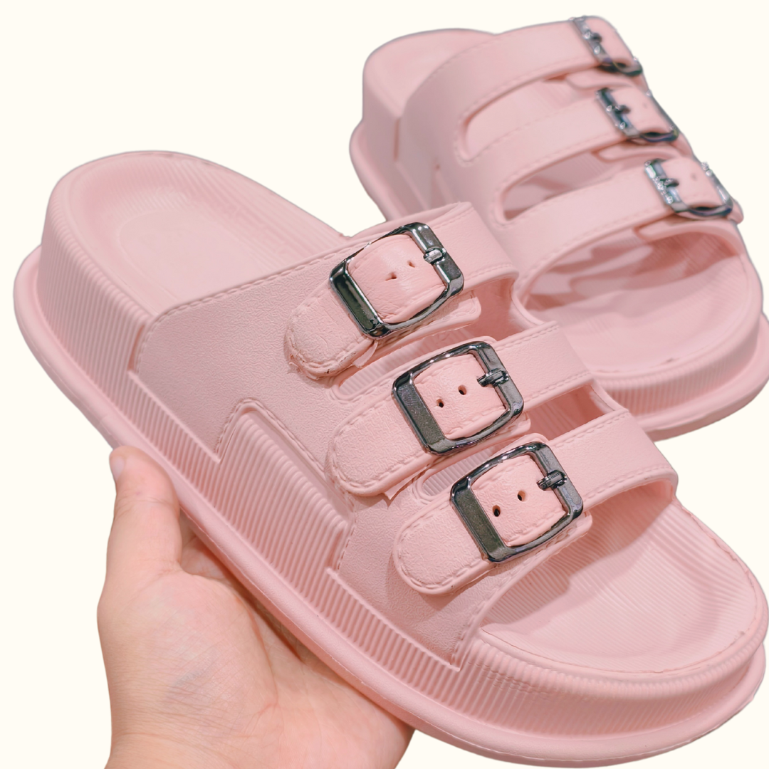 Triple Buckle Slippers