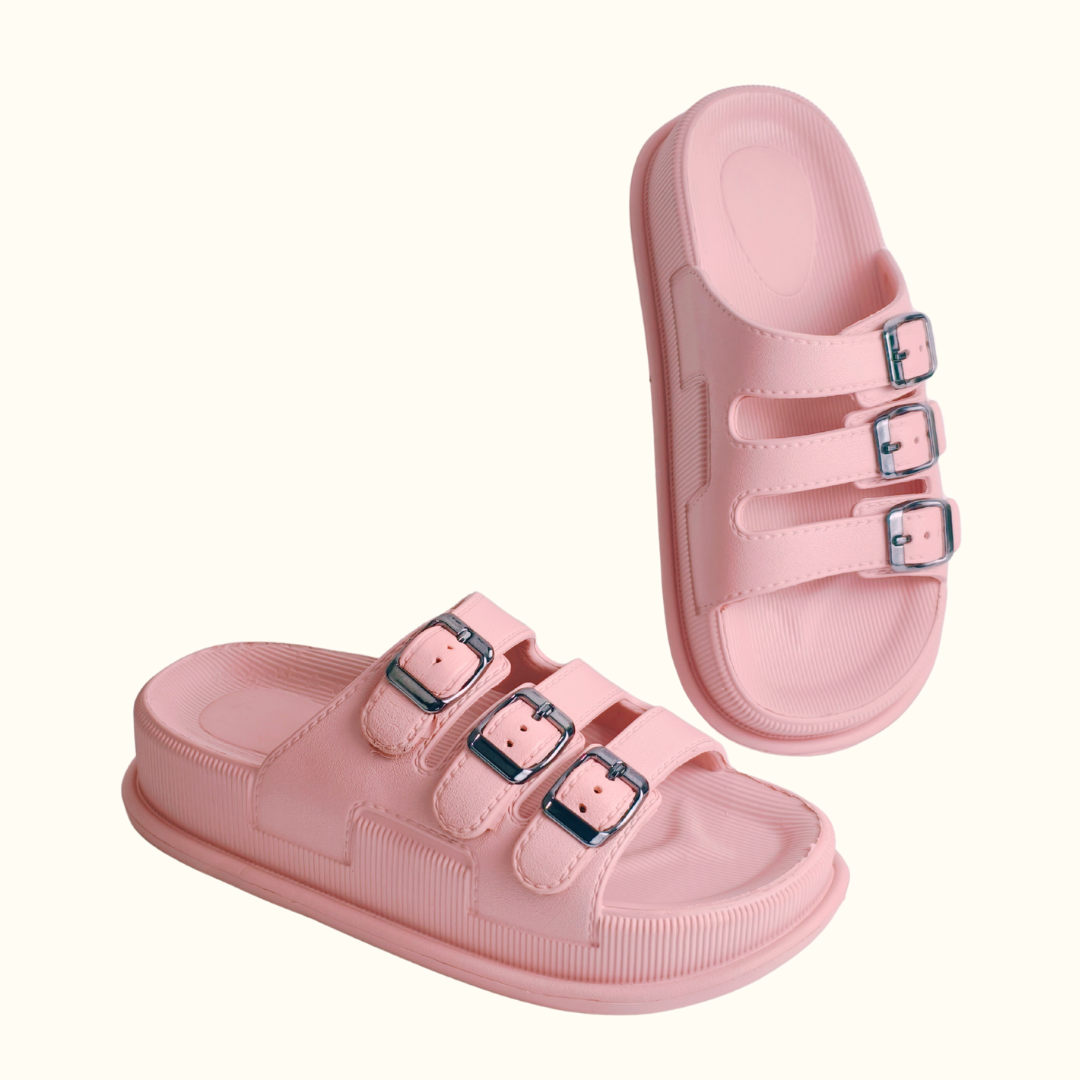 Triple Buckle Slippers