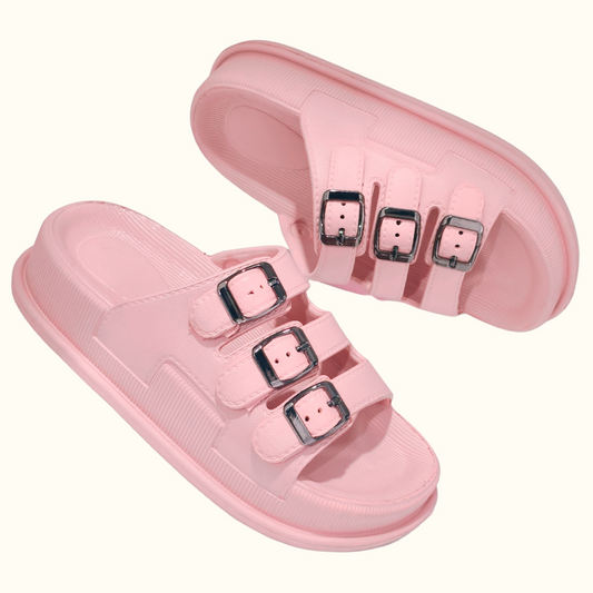 Triple Buckle Slippers