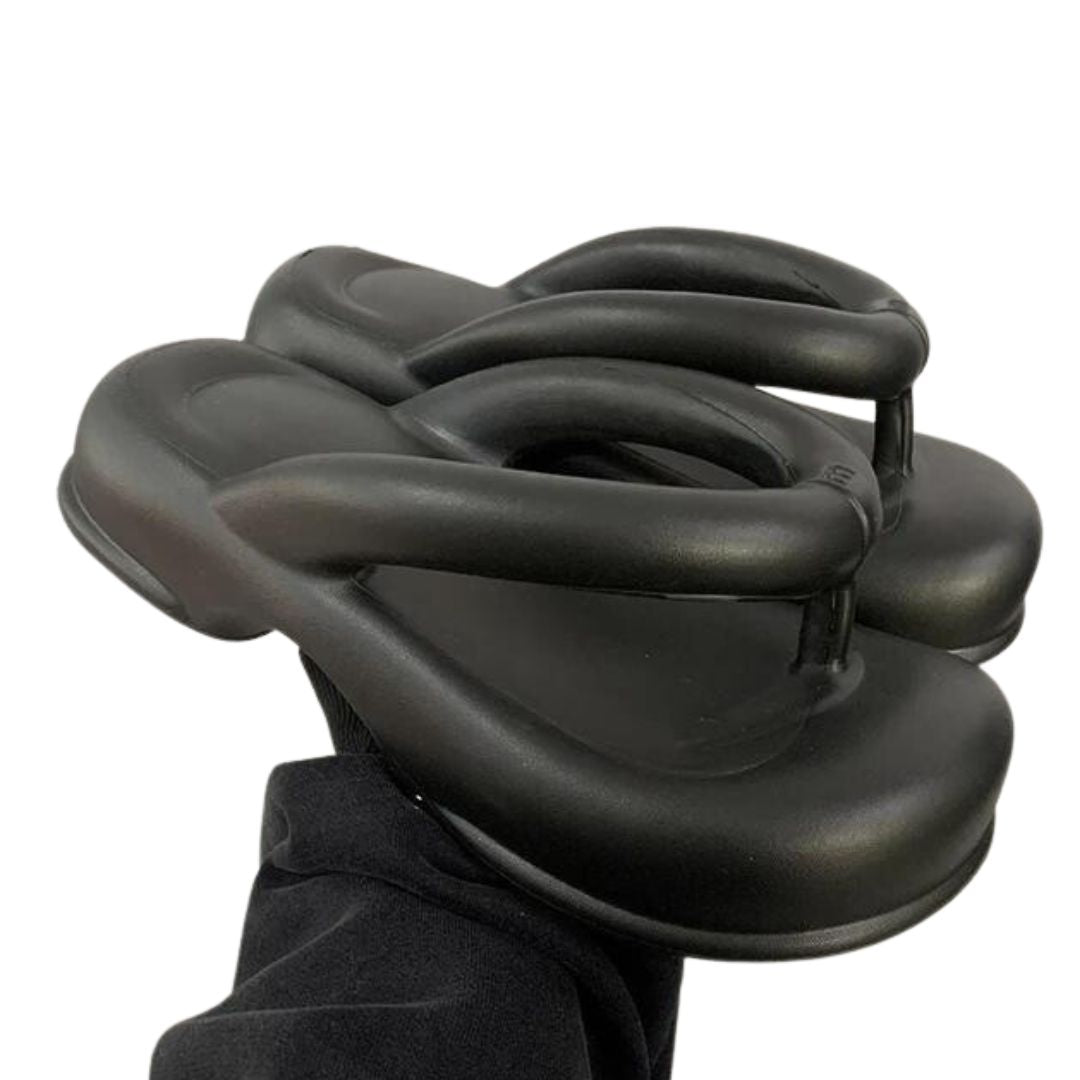 Black Thick Sole Comfy Flip Flop