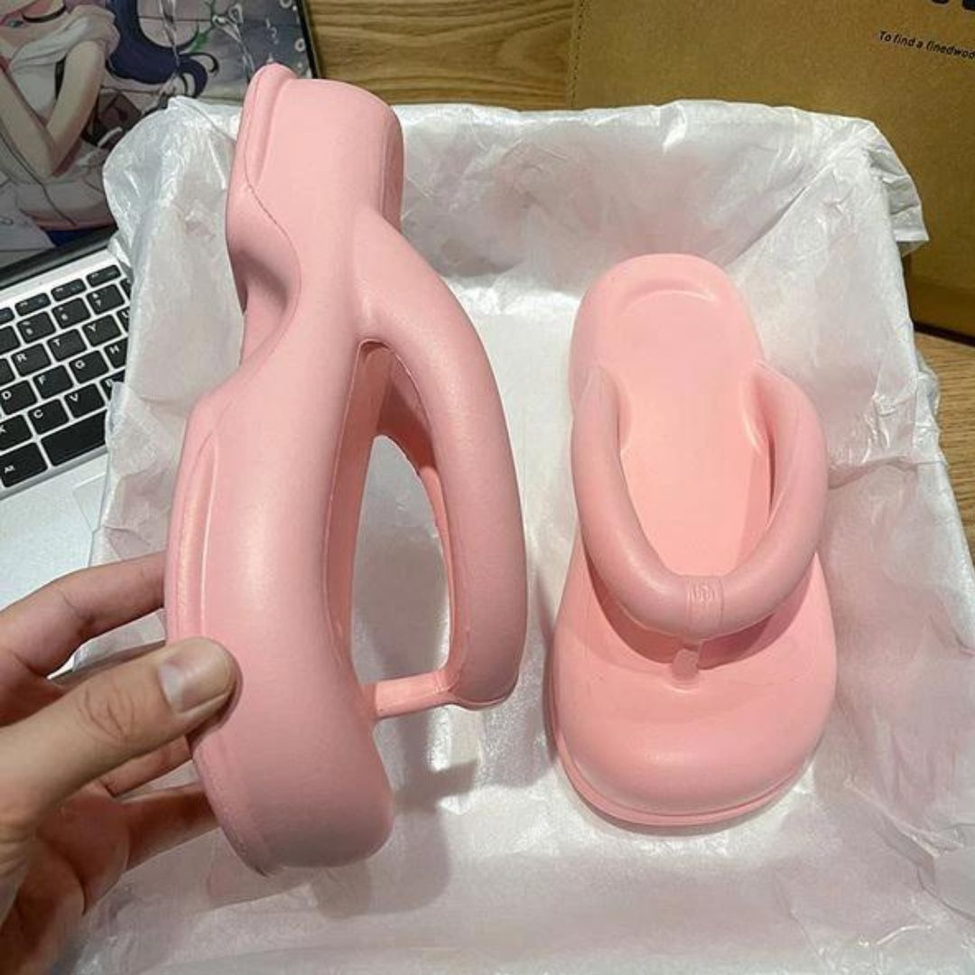 White Thick Sole Comfy Flip Flop