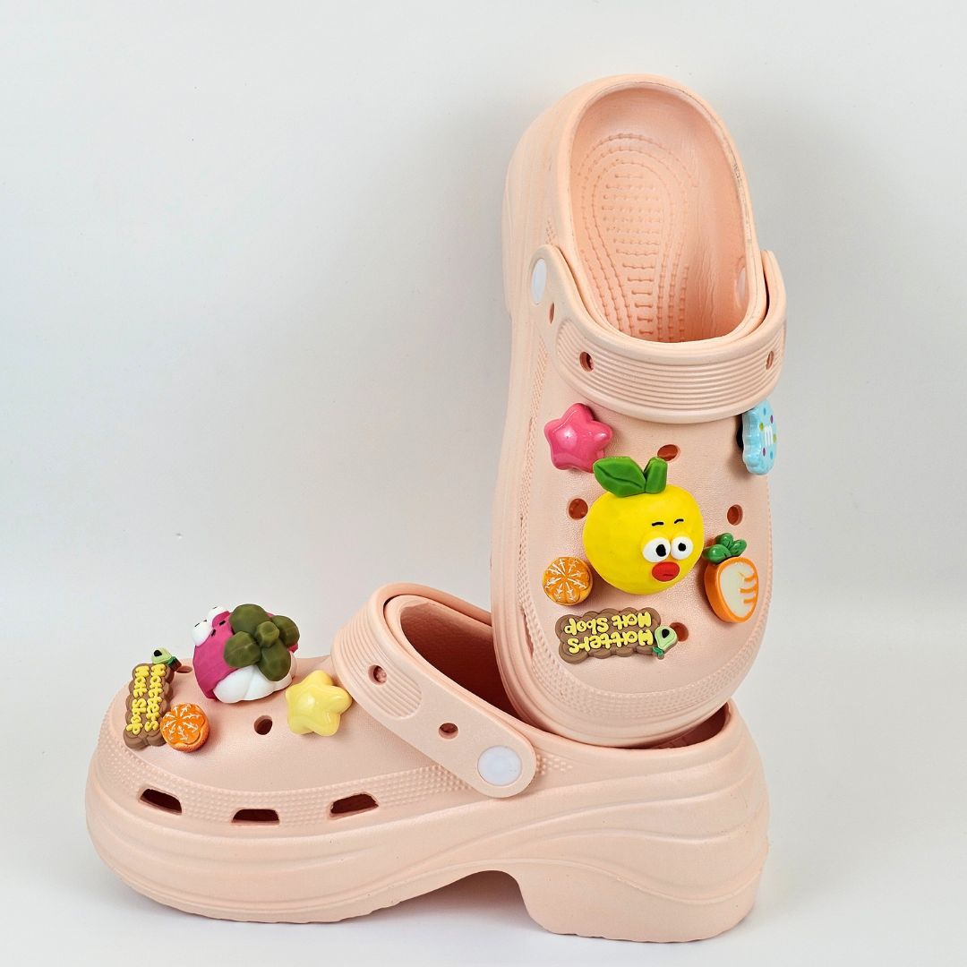 Fruit Jelly Heels Peach Clogs