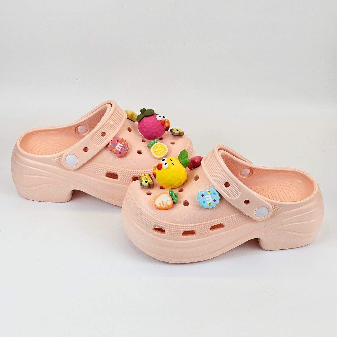 Fruit Jelly Heels Peach Clogs