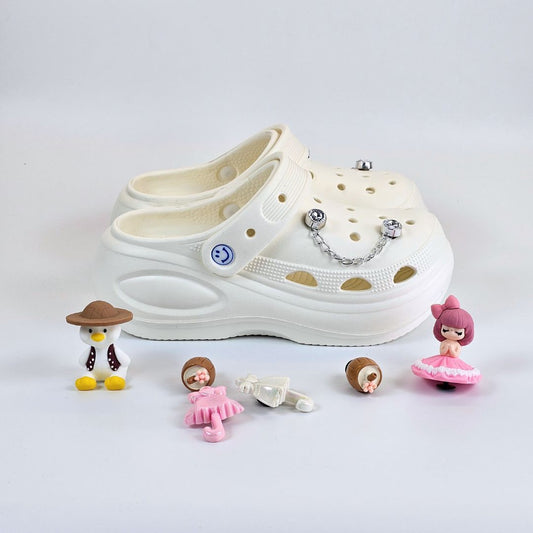 Quack Doll Charms Clogs white