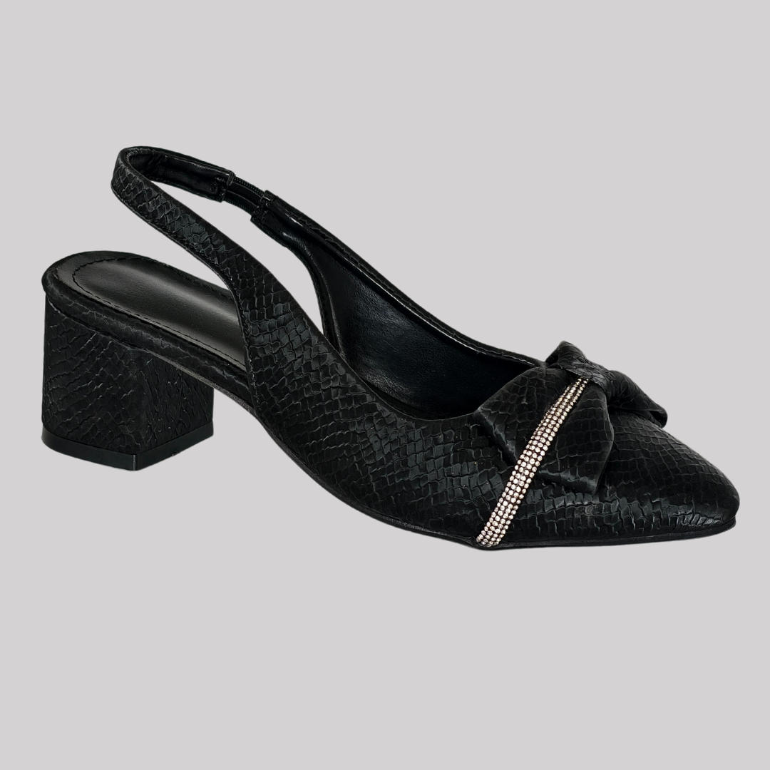 Sparkle Black Bow Heels