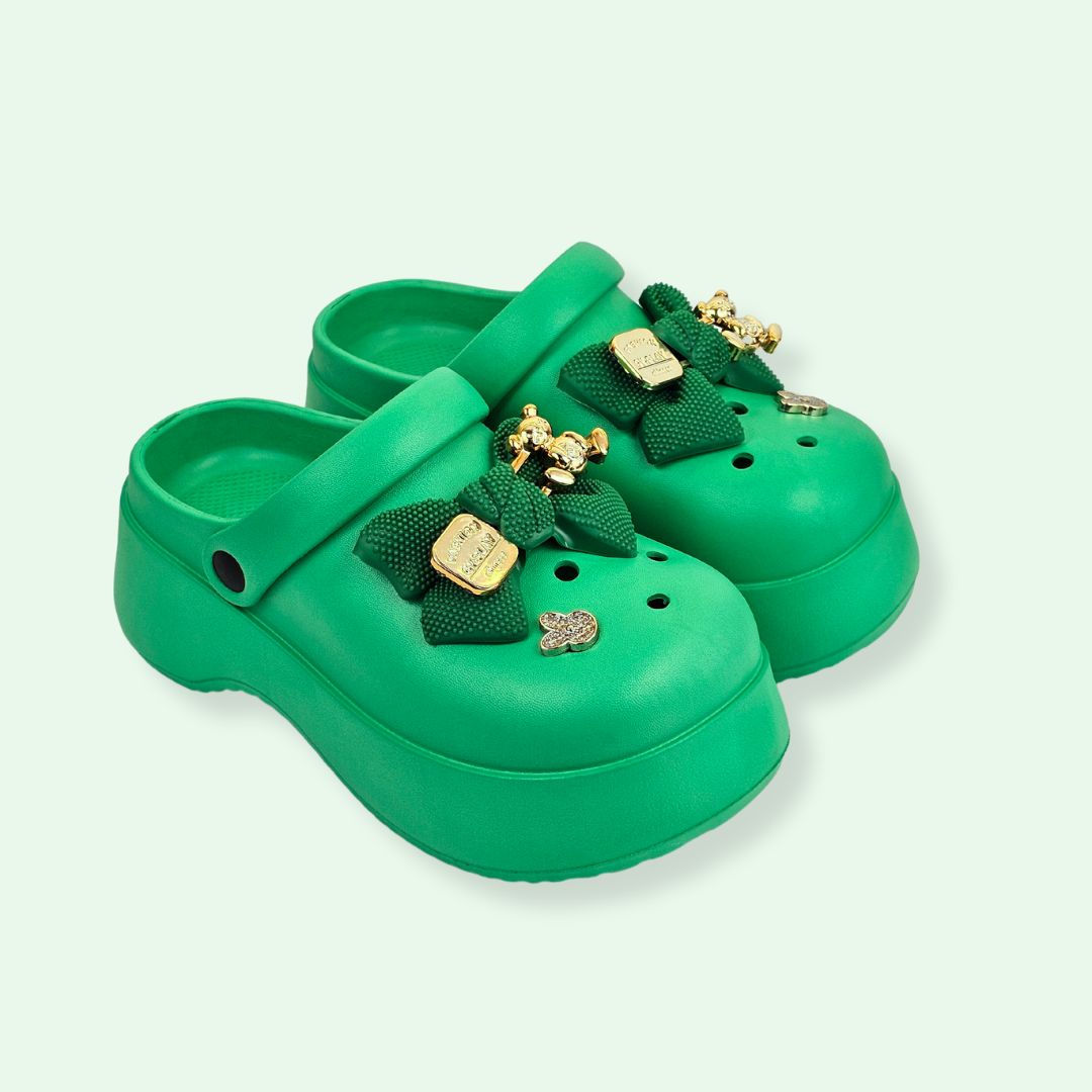 Thick Sole Bear Clogs Green