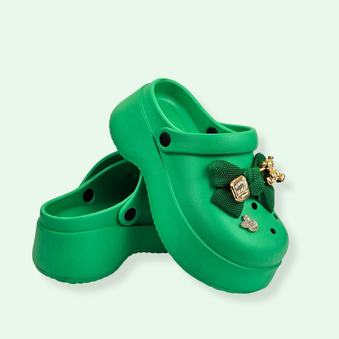 Thick Sole Bear Clogs Green