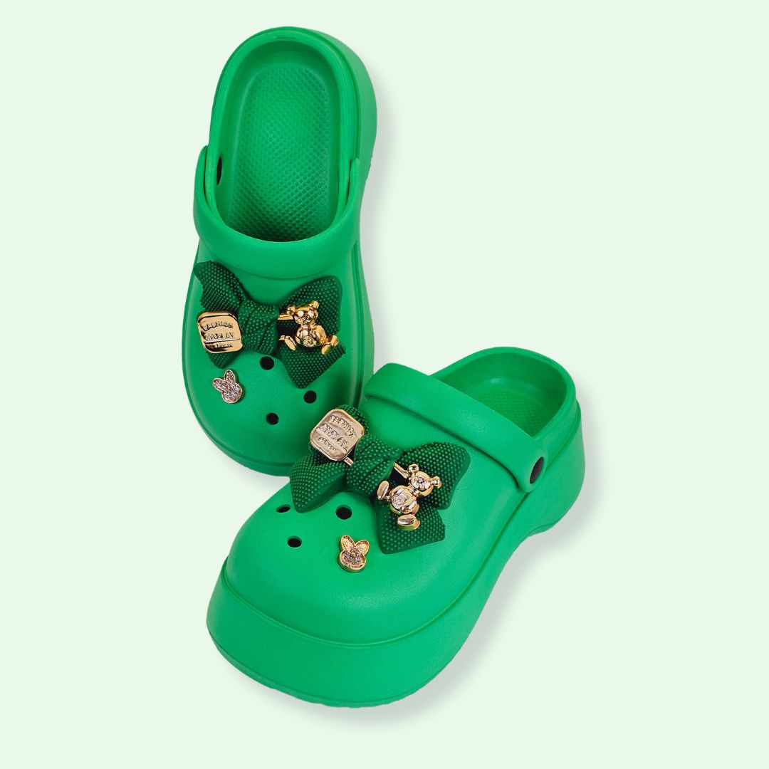 Thick Sole Bear Clogs Green