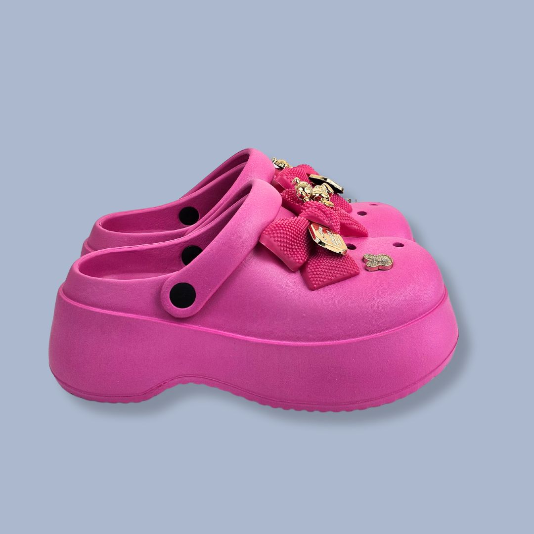 Thick Sole Bear Clogs Pink