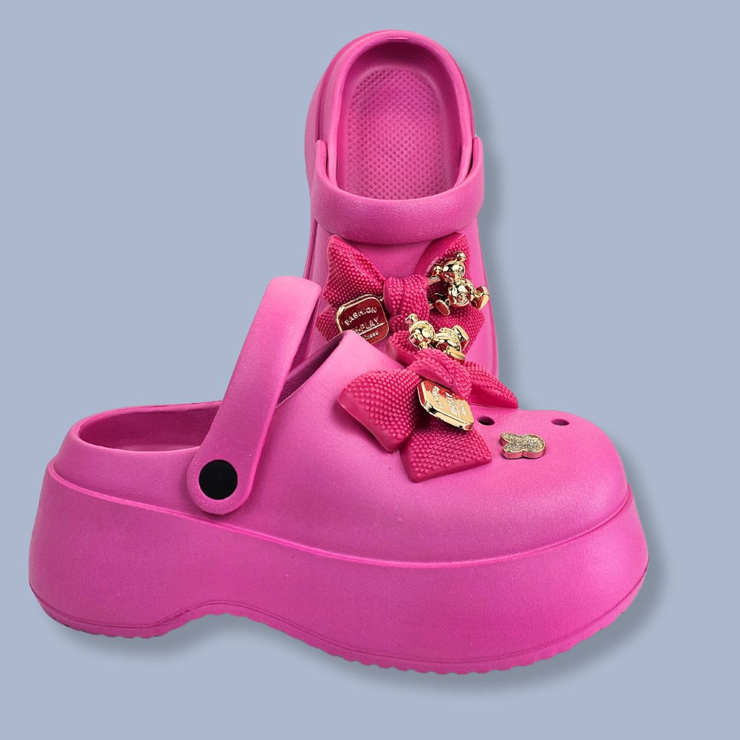 Thick Sole Bear Clogs Pink