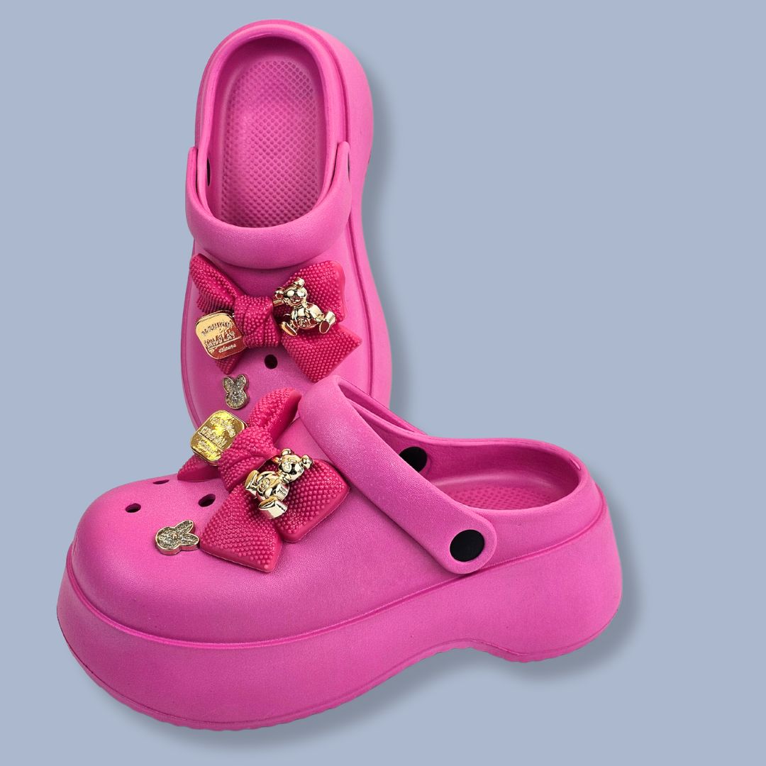 Thick Sole Bear Clogs Pink