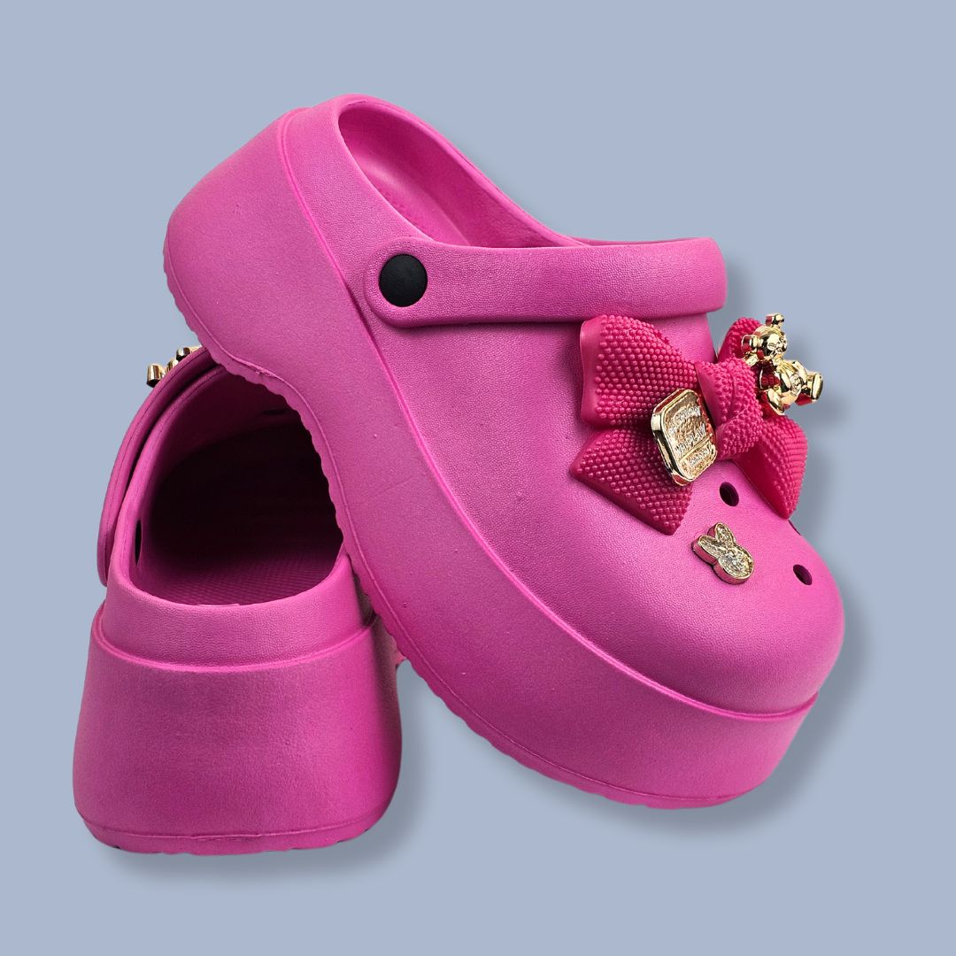 Thick Sole Bear Clogs Pink