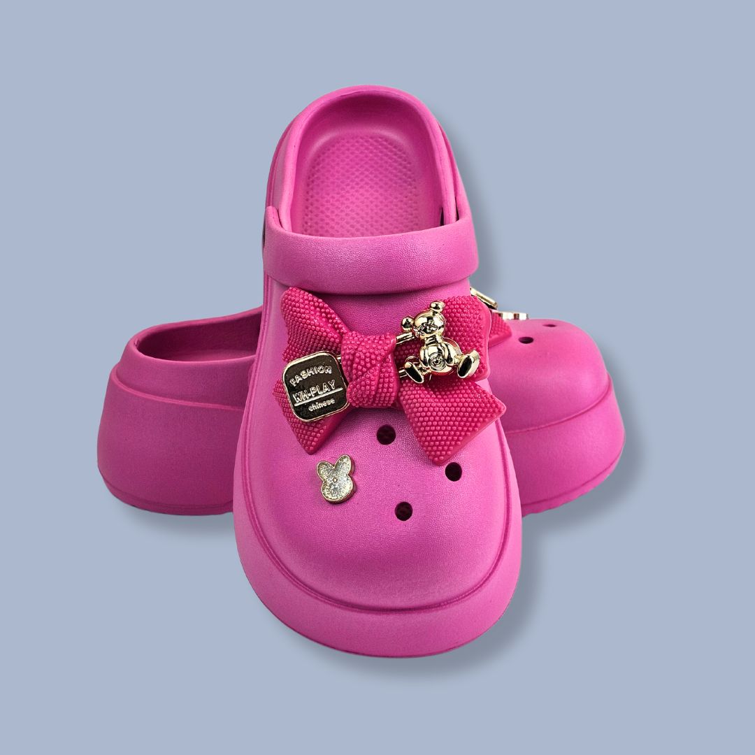 Thick Sole Bear Clogs Pink