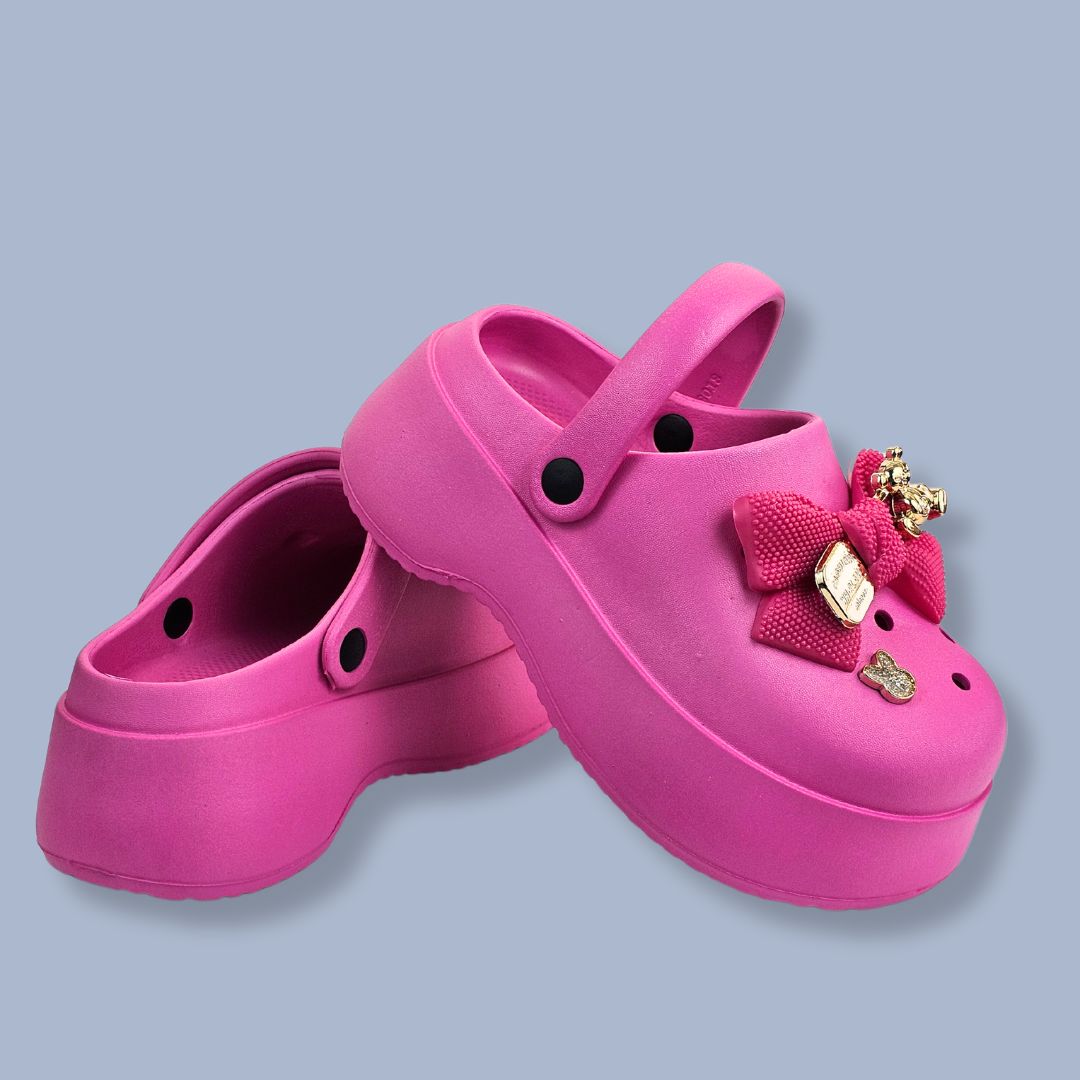 Thick Sole Bear Clogs Pink