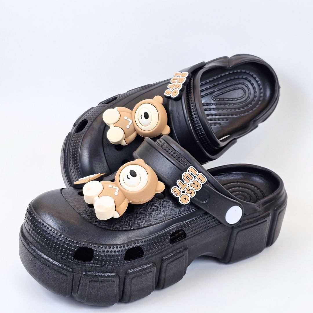 Panda Paws Black Clogs