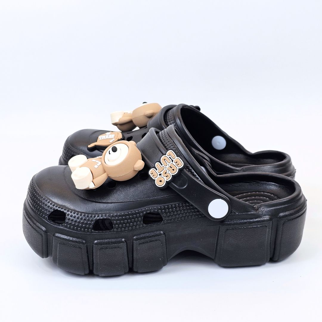 Panda Paws Black Clogs