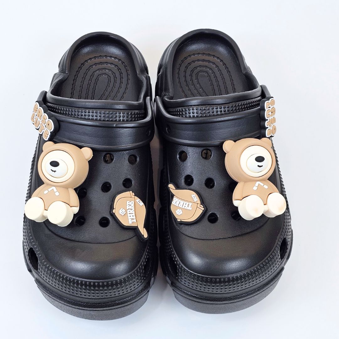 Panda Paws Black Clogs