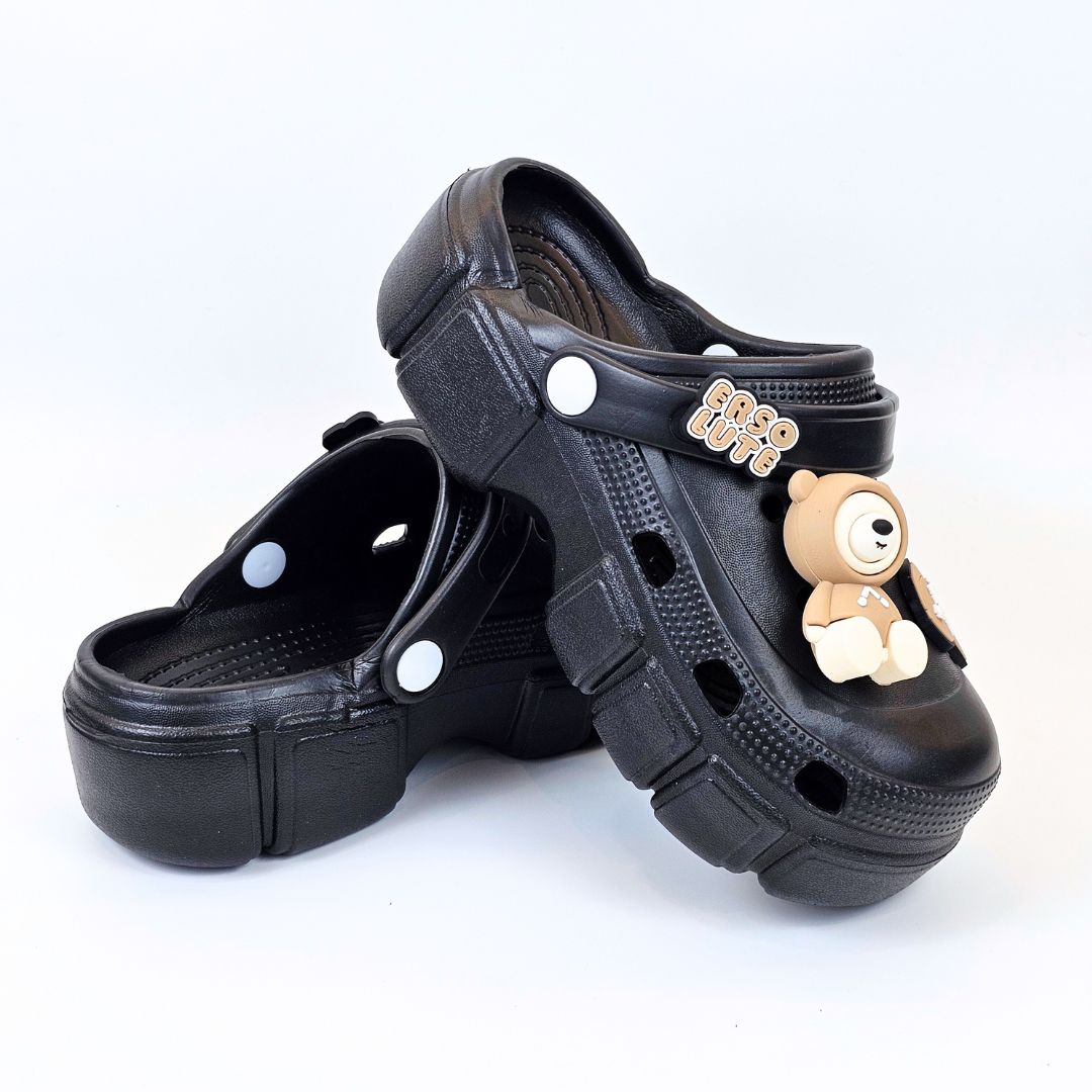 Panda Paws Black Clogs