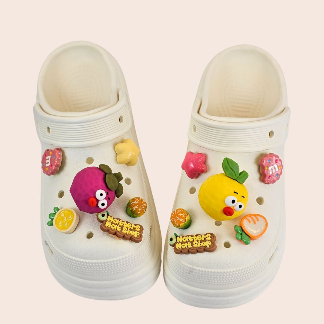 Fruit Jelly Heels white clogs