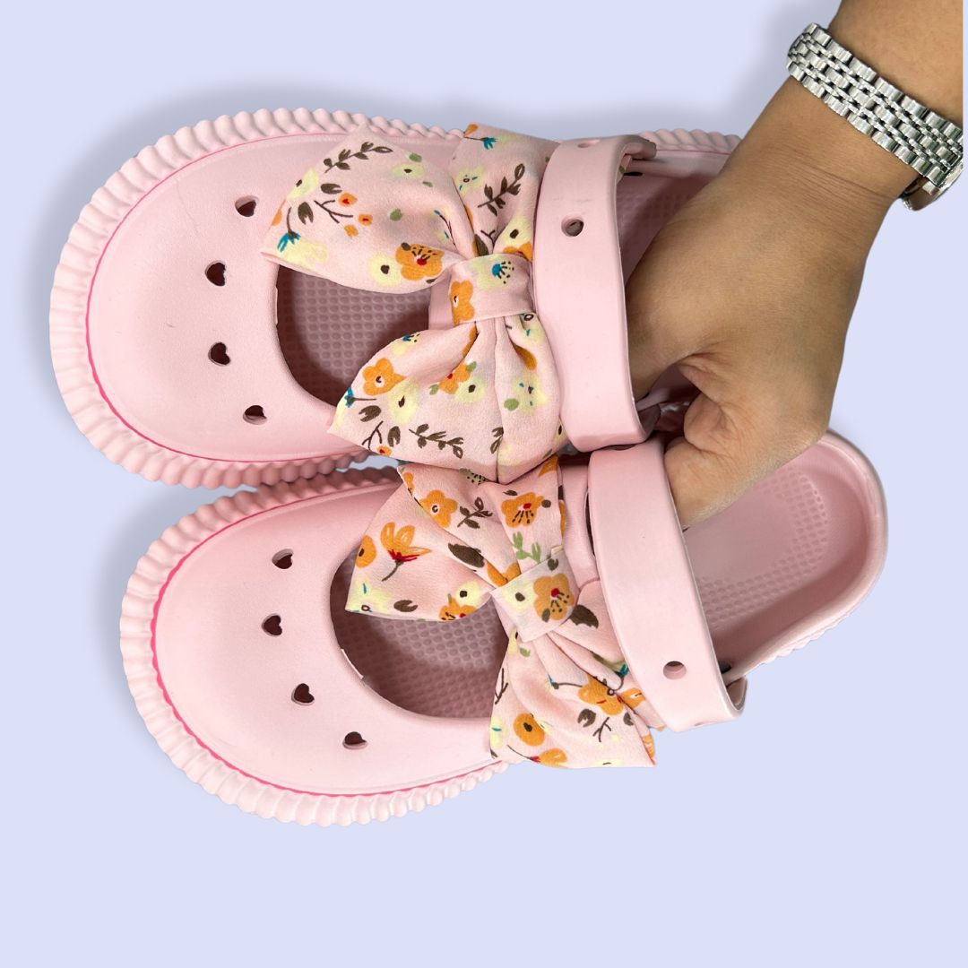 Baby Pink Bow Clogs