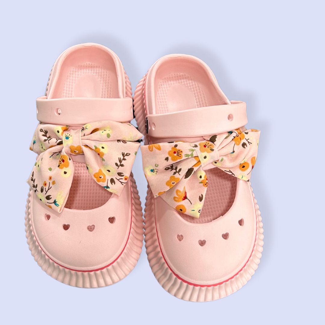 Baby Pink Bow Clogs