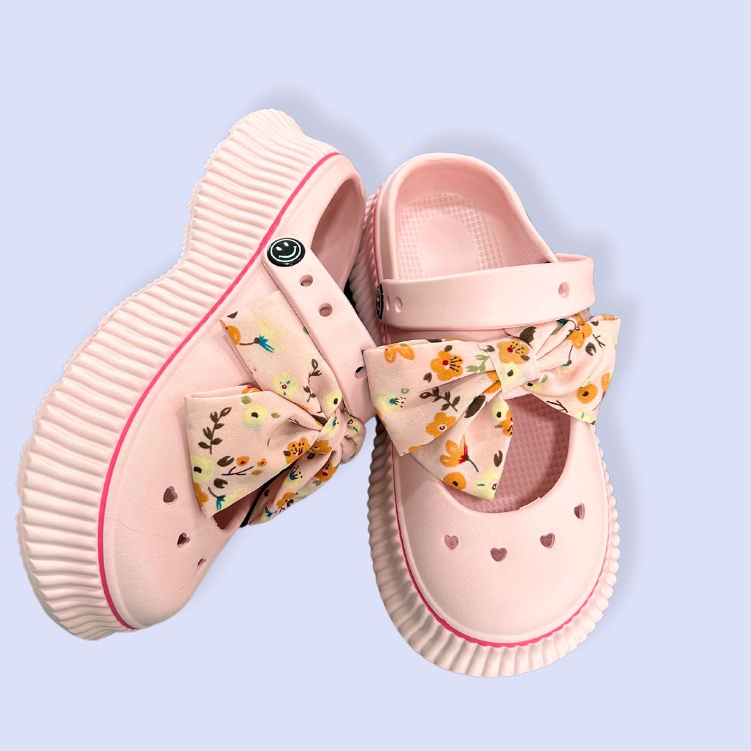 Baby Pink Bow Clogs