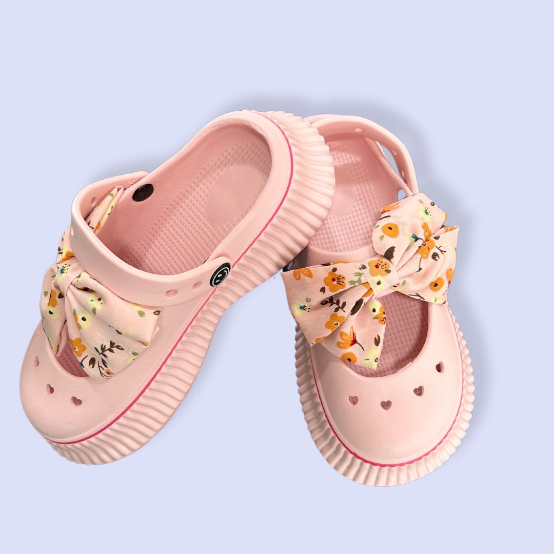 Baby Pink Bow Clogs