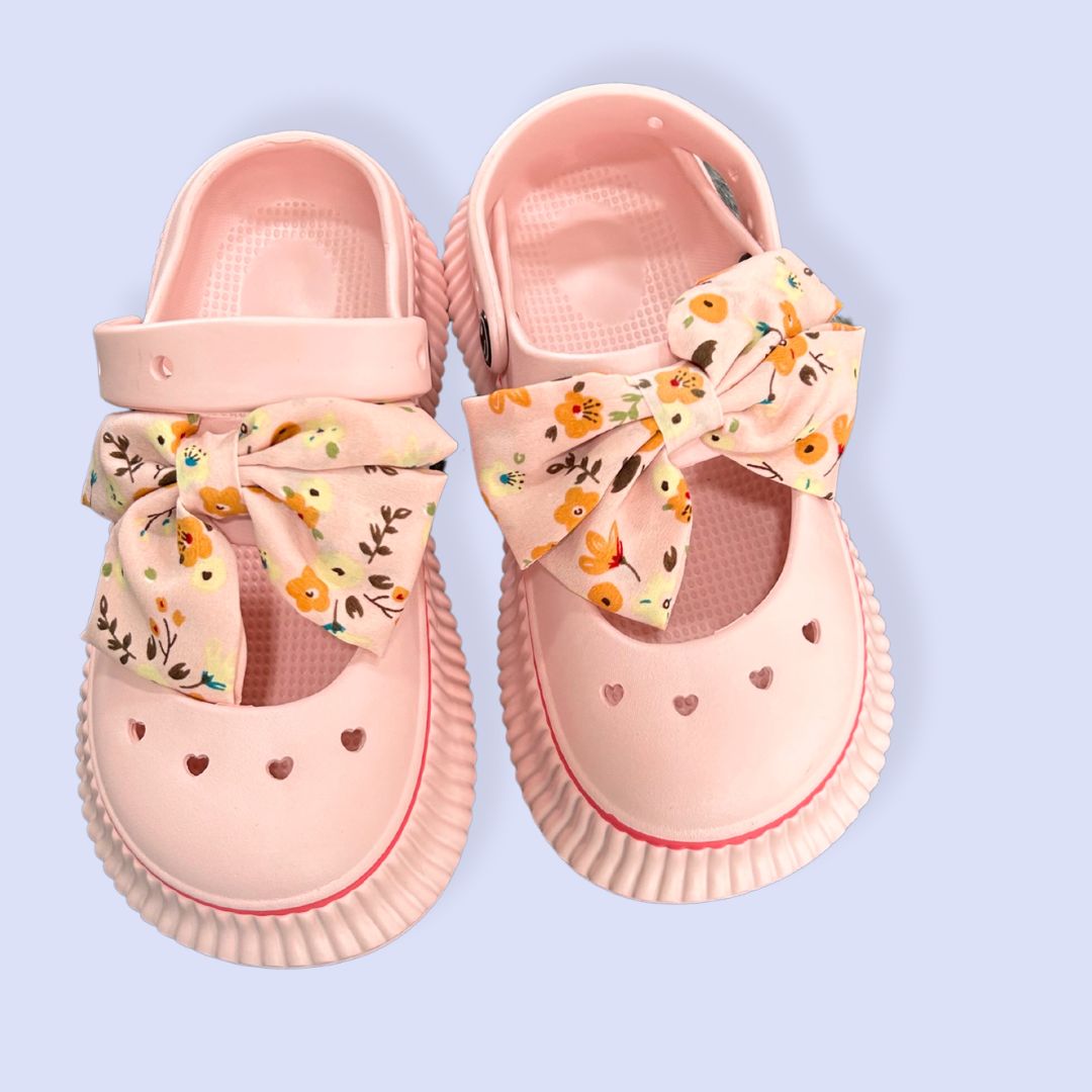 Baby Pink Bow Clogs