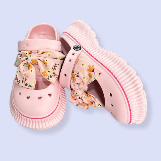 Baby Pink Bow Clogs