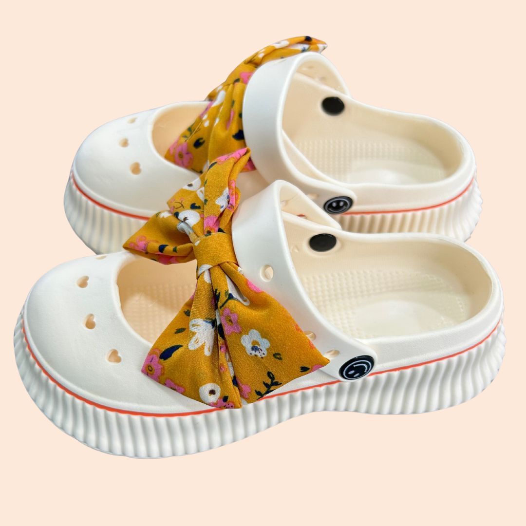 Classic Beige Bow Clogs