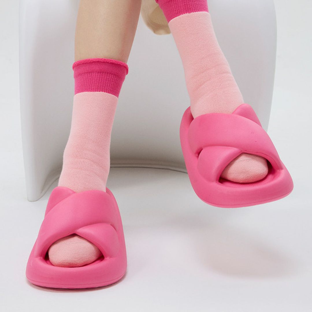 Pink 2025 cross slippers