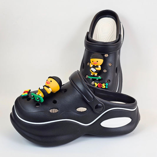 Black Skater Duck Clogs