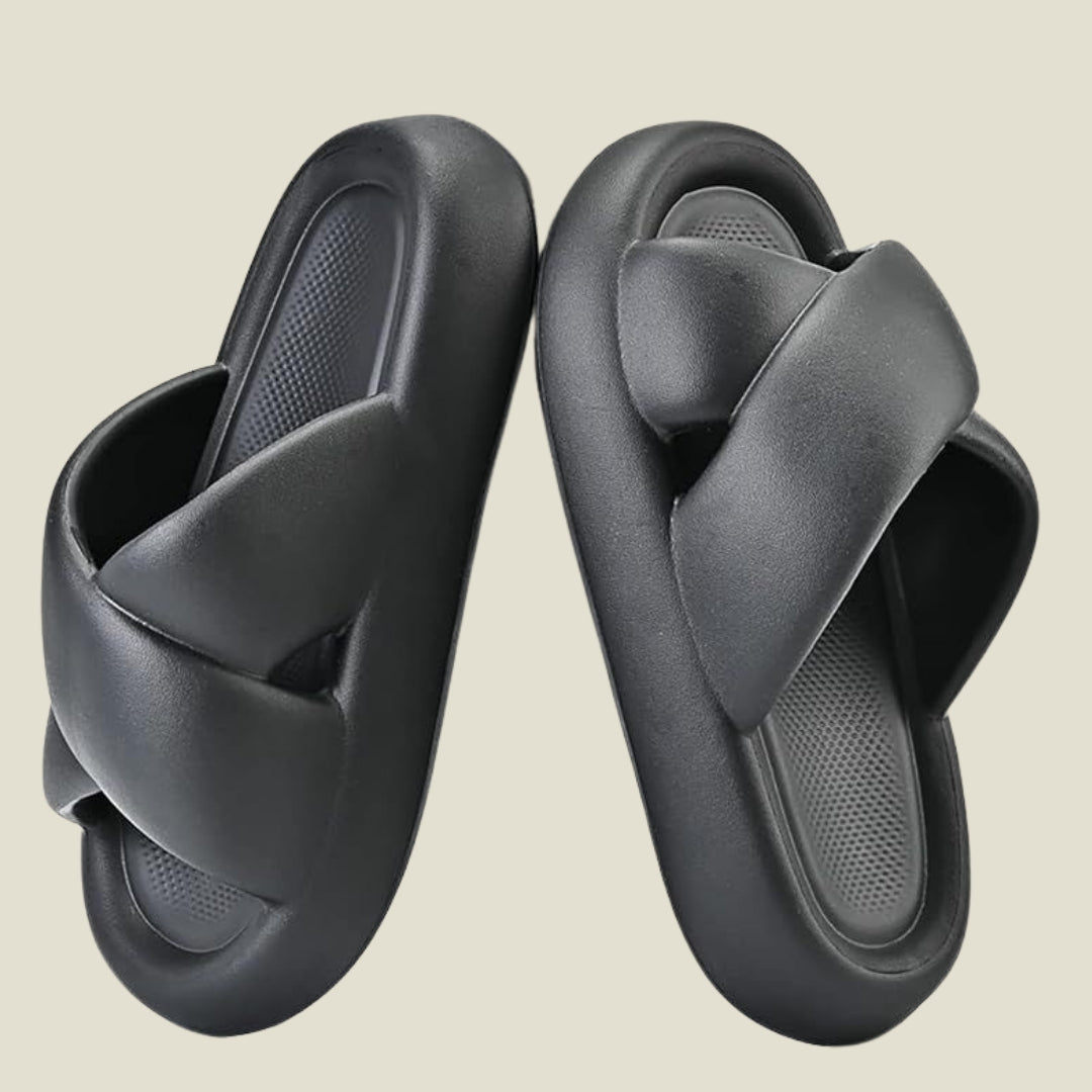 Black Criss-Cross Slippers