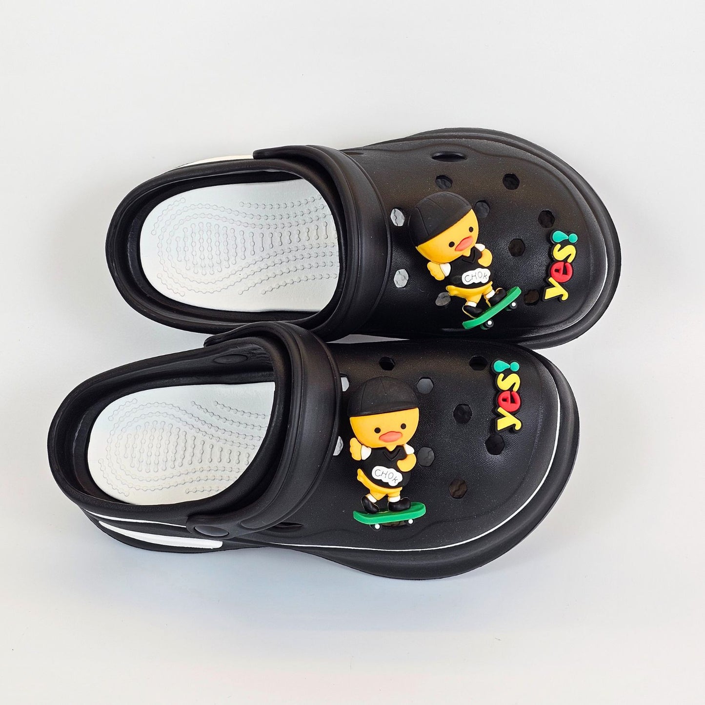 Black Skater Duck Clogs