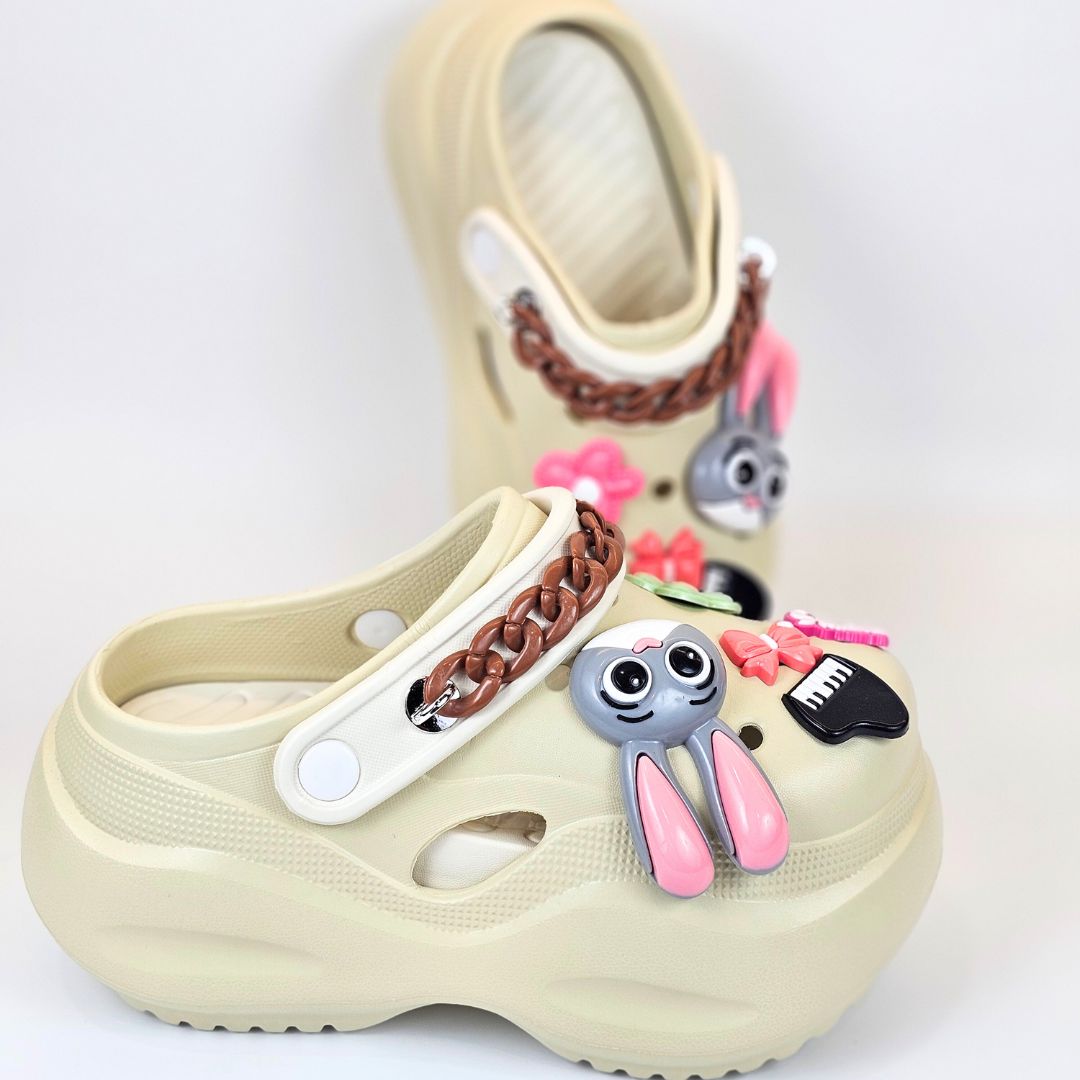 Beige Bunny Melody Clogs