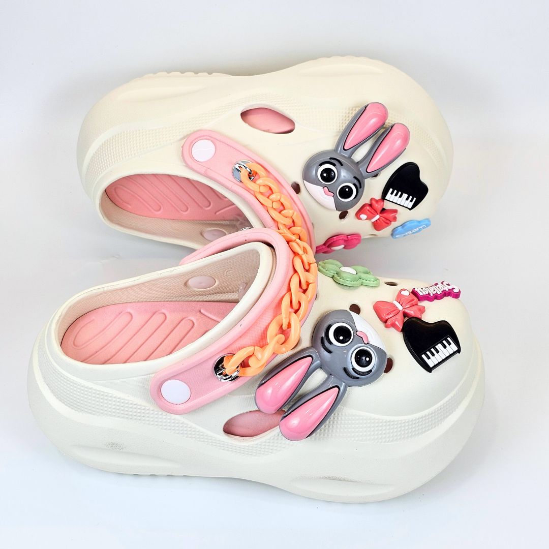 White Bunny Melody clogs