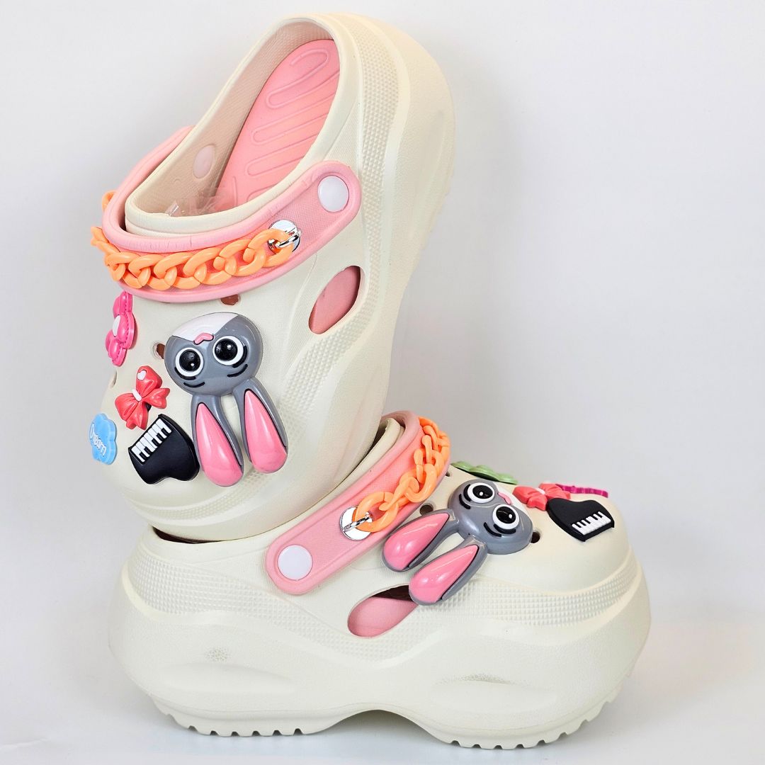 White Bunny Melody clogs