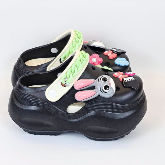 Black Bunny Melody Clogs