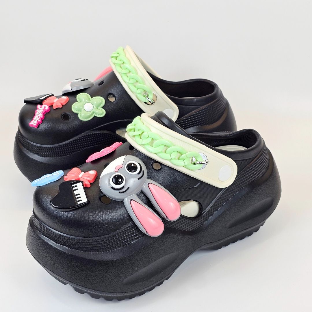 Black Bunny Melody Clogs