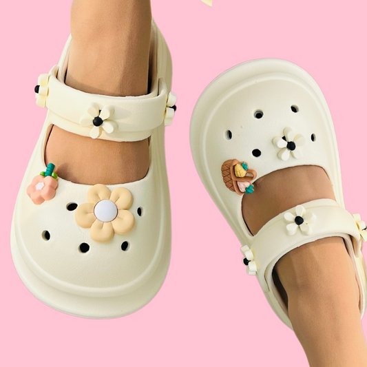 White Blossom Bliss Clogs