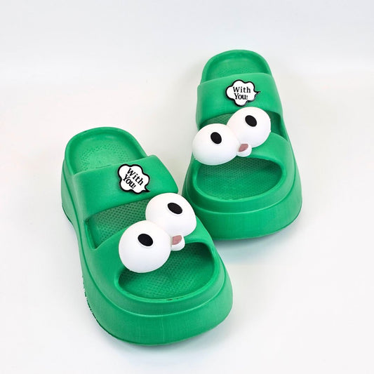 Green Googly Toes Slides