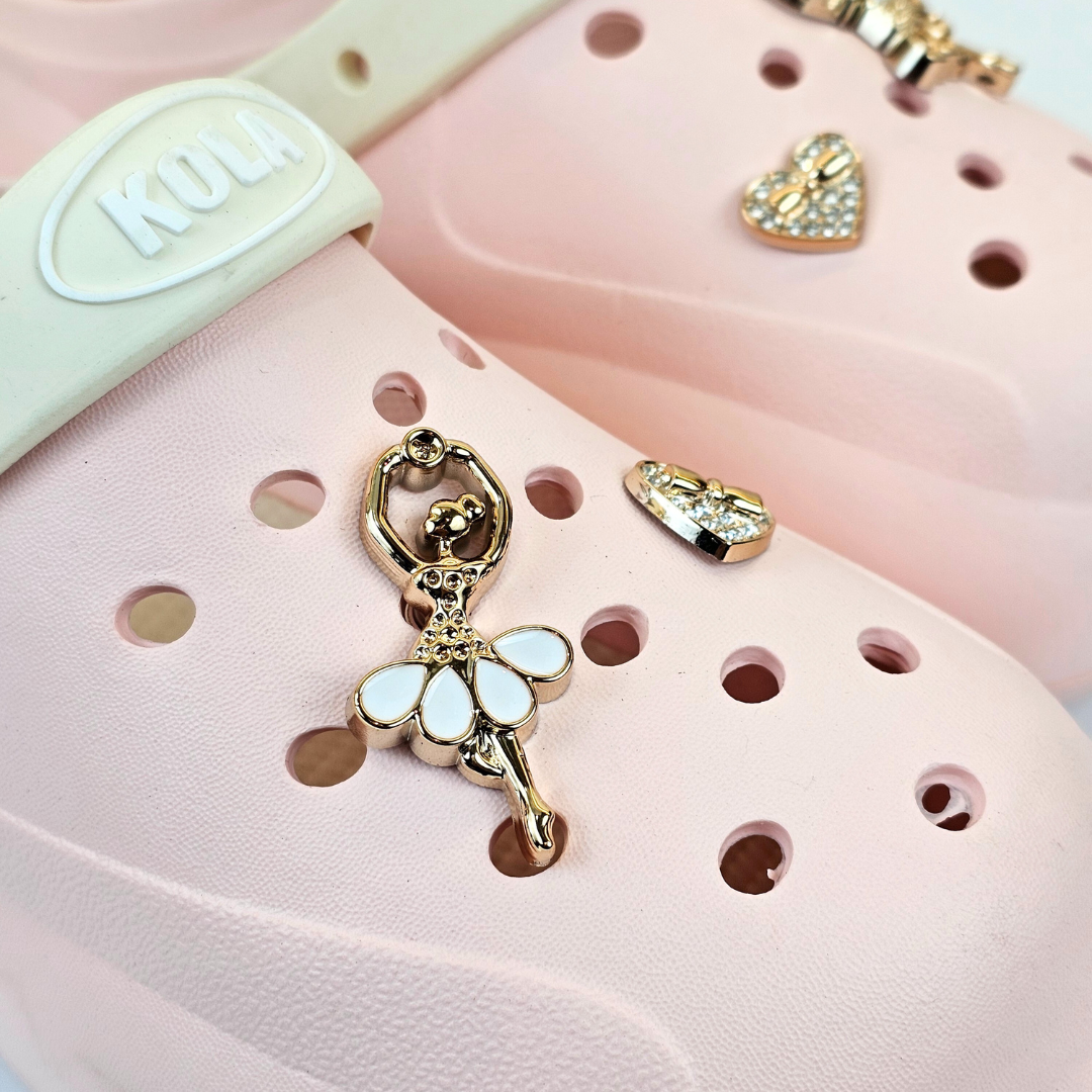 Pink Ballerina's Heart Charm Clogs