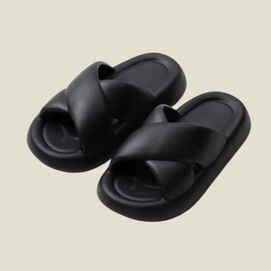 Black Criss-Cross Slippers