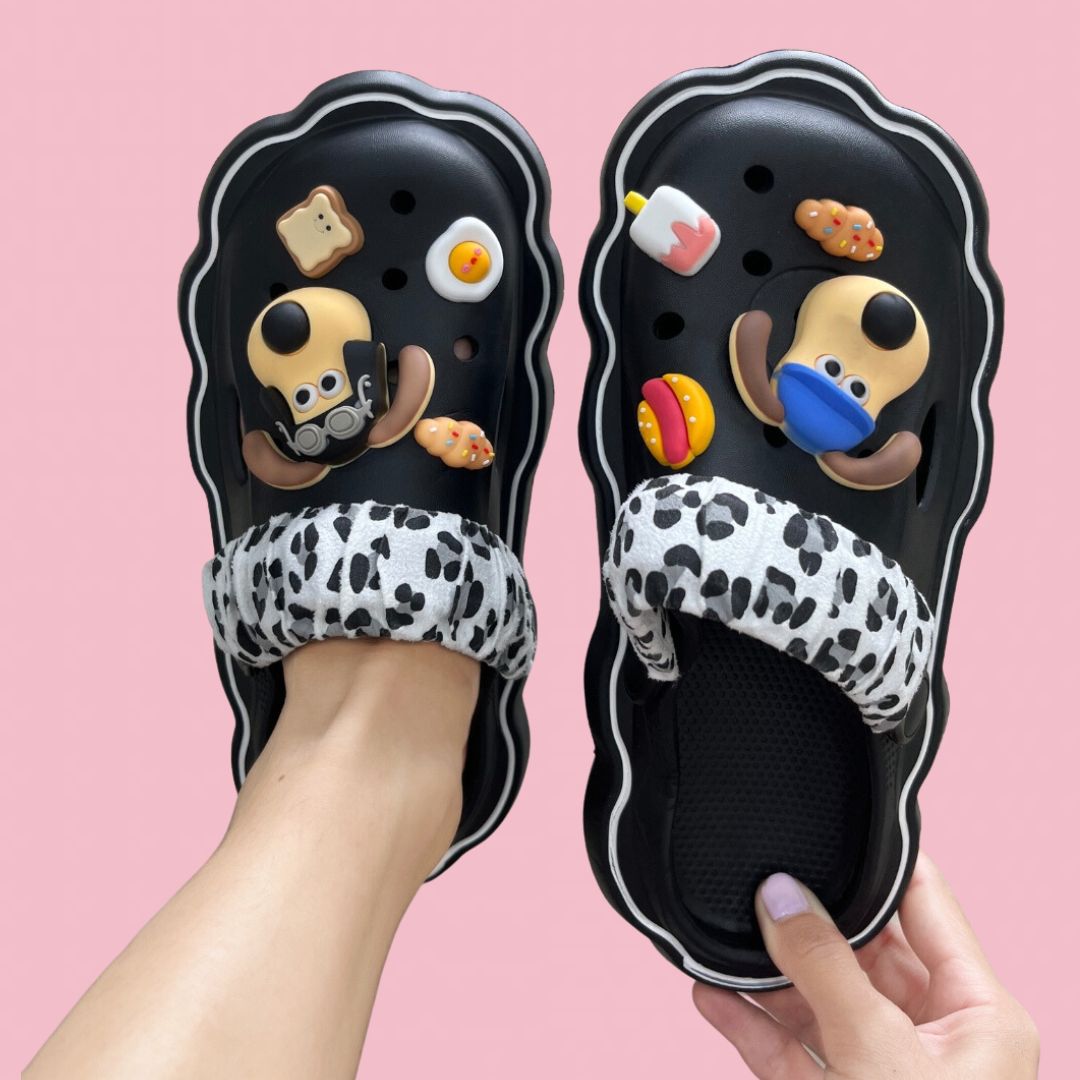 Black Foodie Doggie Clogs